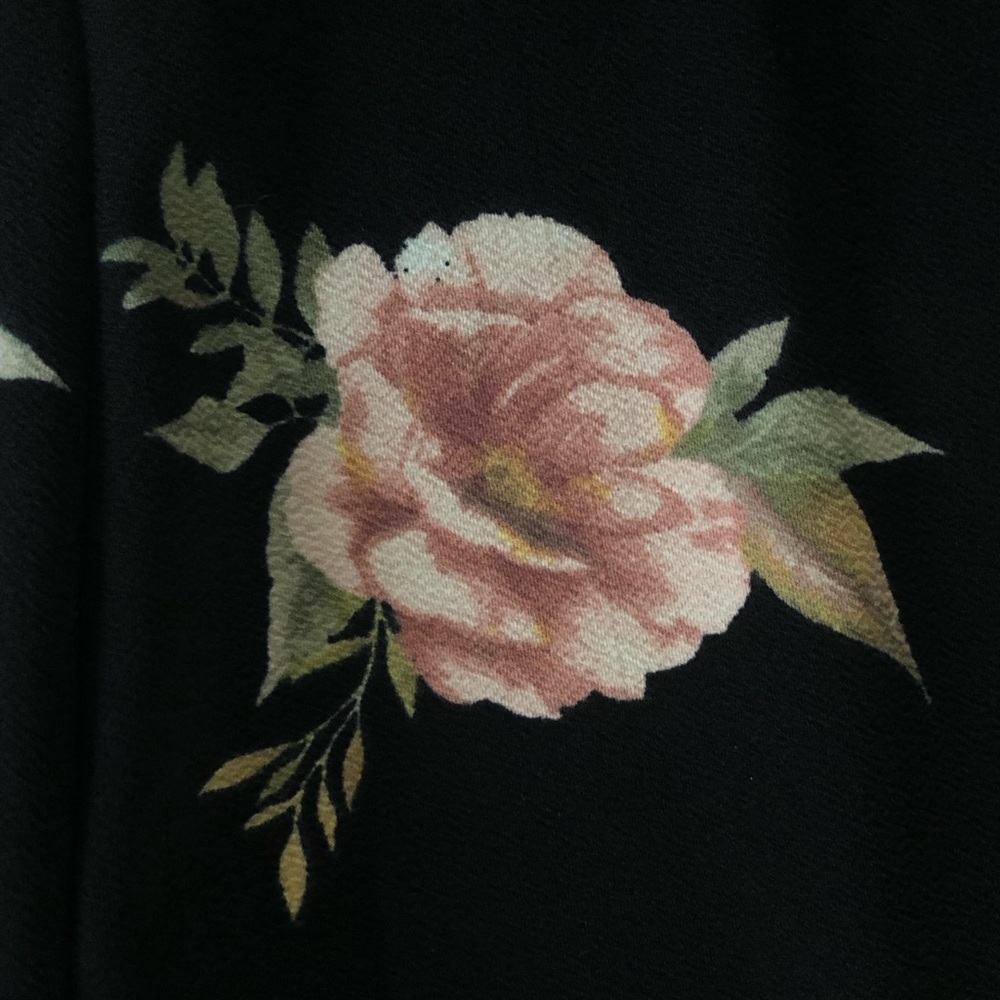 Black w/floral faux wrap dress NWT - Picture 3 of 10